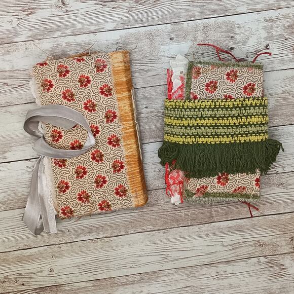 Small Red Floral Junk Journals, Handmade Recycled Journals, Chunky Junk Journals - Picture 4 of 16